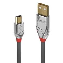 laidas usb mini b - Lindy USB 2.0 Kabelis Typ A/Mini-B Cromo Line M/M 5m - 1 nuotrauka