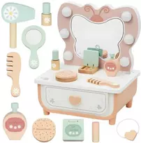 medinis grozio rinkinys - Tooky Toys makiažo staliukas „Drugelis“ su LED apšvietimu - 1 nuotrauka