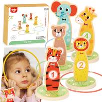 Tooky Toy Medinis mėtymo į taikinį žaidimas "Gyvūnai" 15 vnt.