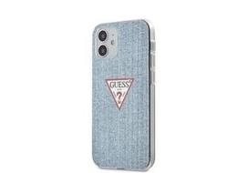 iphone 12 mini dekliukas - Nugarėlės dėklas Guess iPhone 12 5.4'' PC/TPU Denim Triangle Cover Light Blue - 1 nuotrauka