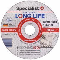 pjovimo diskas 125 specialist -  Abrazyvinis metalo pjovimo diskas SPECIALIST INOX (250-11210) 125 x 1,0 x 22 mm. - 1 nuotrauka