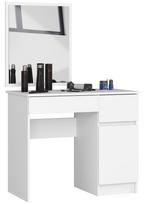 ermitazas stalai - Kosmetinis staliukas Akord Furniture Factory, balta sp., 142 cm x 50 cm x 90 cm - 1 nuotrauka