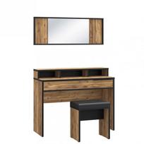 Kosmetinis staliukas Forte Jabim JBMT333ST-M183, ruda sp./juoda sp., 138.9 cm x 109.5 cm x 80 cm