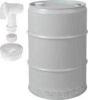 metalinis kibiras - Beczkopol Plieninė metalinė statinė TH 60L, 2 ir 3/4 kamščiai, su čiaupu, sertifikuota - Pilka (Grey) - 1 nuotrauka
