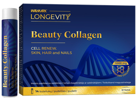 vitaminai plaukams - Walmark Longevit Beauty Collagen Shots 14 buteliukų - 1 nuotrauka