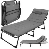sodo gultas - Trizand Sulankstomas sodo gultas, 192 x 68 x 28 cm, pilkas (Gray) - 1 nuotrauka