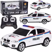 zaislu pultelis - BMW X6 sportinis policijos automobilis RC0660, Balta (White) - 1 nuotrauka