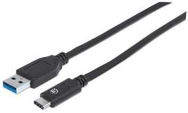 usb to usb c cable 2 m - Manhattan Cable USB to USB Black 1 m - 1 nuotrauka