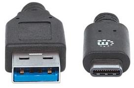 usb to usb c cable 2 m - Manhattan Cable USB to USB Black 1 m - 2 nuotrauka