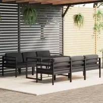 Lauko baldų komplektas vidaXL 7 dalių, antracito (Anthracite), aliuminis