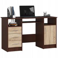 ermitazas stalai - Rašomasis stalas Akord Ana, tamsiai rudas/ąžuolo spalvos (Dark Brown/Oak) - 1 nuotrauka