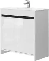 praustuvas 80 cm - Vonios spintelė LEMGO LM-80, balta (White) su praustuvu - 1 nuotrauka