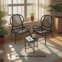 Lauko baldų komplektas Songmics, juodas (Black), 3 dalių