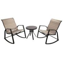 Lauko baldų komplektas Besk 9152218, ruda (Brown), stalas su 2 kėdėmis