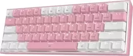 balta rgb klaviatura - Redragon Fizz Pro K616, Balta-Rožinė (White-Pink) - 1 nuotrauka