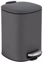 WENKO ALASSIO šiukšliadėžė su pedalu, 5 l, pilka/juoda (Gray/Black)