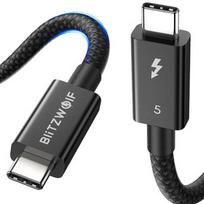 kabelis 240w - BlitzWolf BW-HDC8 240W USB-C į USB-C kabelis, 0.5 m (juodas) - 1 nuotrauka