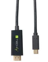 adapteris hdmi to displayport - Techly USB-C To DisplayPort Adapter Cable Black 2m - 1 nuotrauka