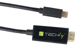 adapteris hdmi to displayport - Techly USB-C To DisplayPort Adapter Cable Black 2m - 2 nuotrauka