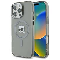 iphone 16 pro max deklas magsafe - Karl Lagerfeld IML Metal Karl Head MagSafe Case for iPhone 16 Pro Max - Black - 1 nuotrauka