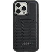 iphone 15 pro telefonai - Audi Synthetic Leather case with MagSafe for iPhone 15 Pro - black - 1 nuotrauka