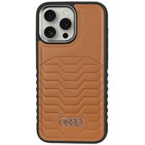 iphone 14 apple leather case magsafe - Audi Synthetic Leather case with MagSafe for iPhone 14 Pro - brown - 1 nuotrauka