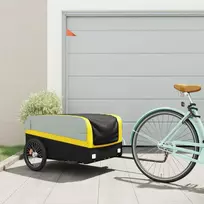 vidaXL Dviračio priekaba, juoda ir geltona (Black/Yellow)