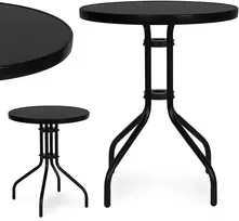60 foteliukas - Lauko stalas MultiGarden Round, juodas (Black) - 1 nuotrauka