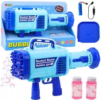 Lean Toys Elektrinis burbulų pistoletas su 64 angomis, mėlynas (Blue)
