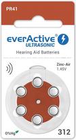 EverActive Ultrasonic 312 PR41 Klausos aparatų baterijos, 6 vnt.