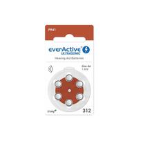 baterijos 312 klausos aparatams - EverActive Ultrasonic 312 PR41 Klausos aparatų baterijos, 6 vnt. - 2 nuotrauka