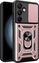 Hurtel Hybrid Armor Camshield su stovu ir kameros dangteliu Samsung Galaxy A26 - Rožinė (Pink)