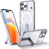 magsafe stovas - Hurtel Hybrid Armor X Dėklas su Stovu Samsung Galaxy S25 FE, suderinamas su MagSafe - Skaidrus (Transparent) - 1 nuotrauka