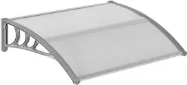 Outsunny durų ir langų stogelis 100 x 75 x 23 cm, sidabrinis (Silver)