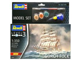 laivu modeliai - Revell Gorch Fock 1:350 plastikinis laivo modelis, dovanų rinkinys 65432 - 1 nuotrauka