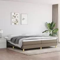 vidaXL Lova rėmas su spyruoklėmis, 200x200 cm, taupe (Taupe)
