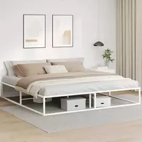 vidaXL Lovos rėmas be čiužinio, 200x200 cm, baltas (White), metalas