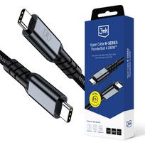 m n - 3mk Hyper Cable N-SERIES Thunderbolt 4 USB-C / USB-C 1m 48V/5A 40Gb/s 240W 8K60Hz Juodas (Black) - 1 nuotrauka