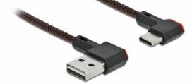 type c to usb - Delock USB-C (M) to USB-A (M) 2.0 Angled Cable 0.5m Juodas (Black) - 1 nuotrauka