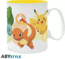 pokemon spalvotos - Abysse POKEMON Puodelis (460 ml) Pikachu, Bulbasaur, Charmander & Squirtle - 1 nuotrauka