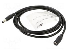 Goobay DC 5.5/2.1mm Maitinimo Kabelis Ilgiklis 1.5 m Juodas (Black)