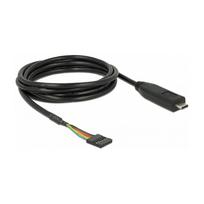 usb ttl - DeLOCK 63947 USB-C į TTL 6-pin konverteris, 2 m, Juodas (Black) - 1 nuotrauka