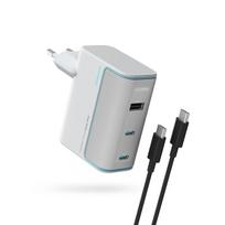 cuktech - Cuktech AD1003EU 100W GaN 2x USB-C + USB-A sieninis įkroviklis su kabeliu - Baltas (White) - 1 nuotrauka