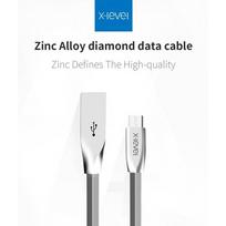 USB kabelis X-Level Rhombus "microUSB" pilkas 1.0m