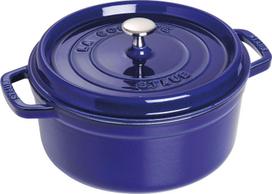 la cocotte - Staub La Cocotte apvalus ketaus puodas 24 cm, 3.8 l, mėlynas (Blue) - 1 nuotrauka