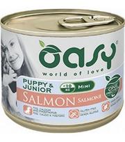 Oasy Puppy Mini Salmon vieno baltymo konservai su lašiša mažų veislių šuniukams : Pakuotė konservas - 200 g