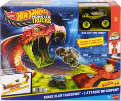 hot wheels trasos - Mattel Hot Wheels Monster Trucks Snake Slam Takedown JJN44 - 1 nuotrauka