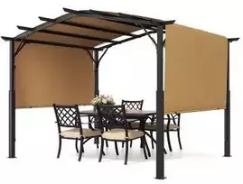 pavesine 3x3 - Vevor pergola 3x3 m, su stogu, pilka (Grey) - 1 nuotrauka
