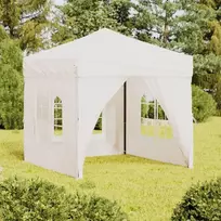 vidaXL proginė palapinė su šoninėmis sienomis, balta (White), 2x2 m