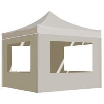 vidaXL Išskleidžiama palapinė su sienomis, 2x2 m, kreminė (Cream)